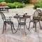 Costway 3PCS Patio Dining Set Aluminum Bistro Attached Removable Ice Bucket